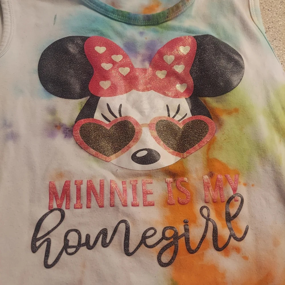 Tie dye Minnie Mouse tank top shirt 7/8 med My home girl - Picture 4 of 5
